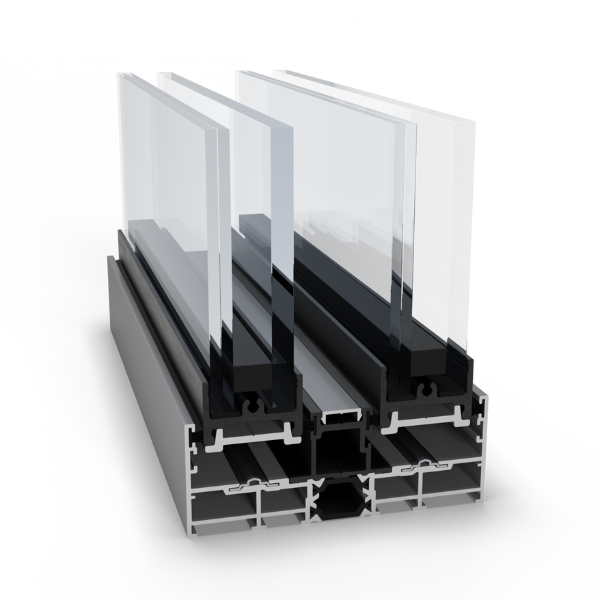 Ângulo de sistema de correr de aluminium minimalista VISION